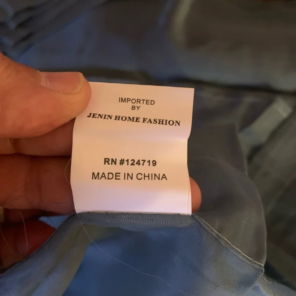 Blue Sheer Curtains Sets, 5 Piece (2ea.58”x84” 1ea. 80”x18” 2ea. Tie Back.) New